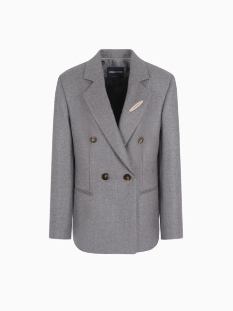 GIORGIO ARMANI Cashmere flannel double-breasted jacket