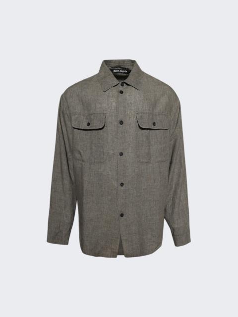 Palm Angels Curved Logo Overshirt Military Green