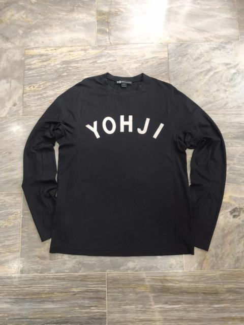 Y-3 Adidas Y-3 Black Yohji Letters Long Sleeve T-Shirt