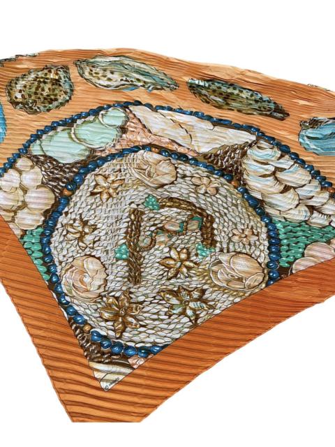 Hermès Vtg🔥Hermes Pleated Silk Scarves By Rocaille ll Made In Italy