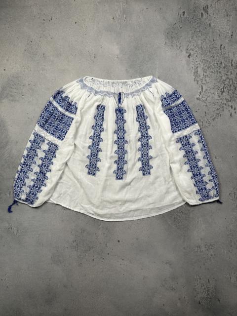Other Designers Vintage Romanian Traditional Embroidered Blouse Ie Folk Boho