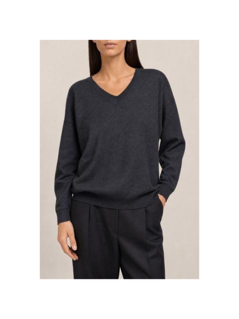 Brunello Cucinelli Brunello Cucinelli Womens Black Cashmere V Neck Sweater