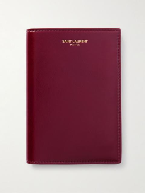 SAINT LAURENT Leather passport holder Red