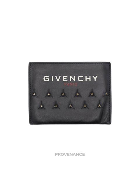 Givenchy Givenchy Logo Card Wallet - Black Leather Metal Studs