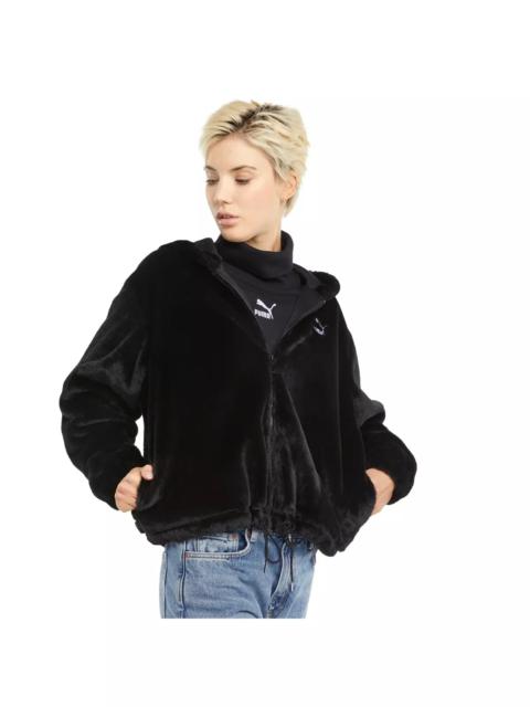 PUMA PUMA Women's Classics Faux Fur Full-Zip Hoodie