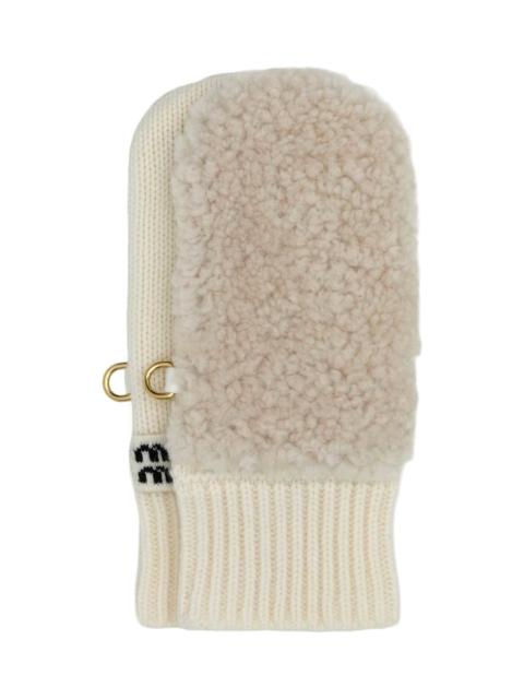 Miu Miu White Wool Blend Gloves