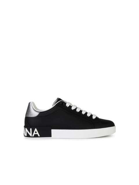 Dolce & Gabbana Dolce & Gabbana Portofino Black Leather Men Sneakers