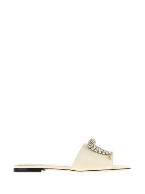 Valentino Ivory leather slippers
