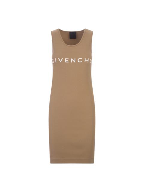 Givenchy Paris Tank Top Dress In Beige Jersey