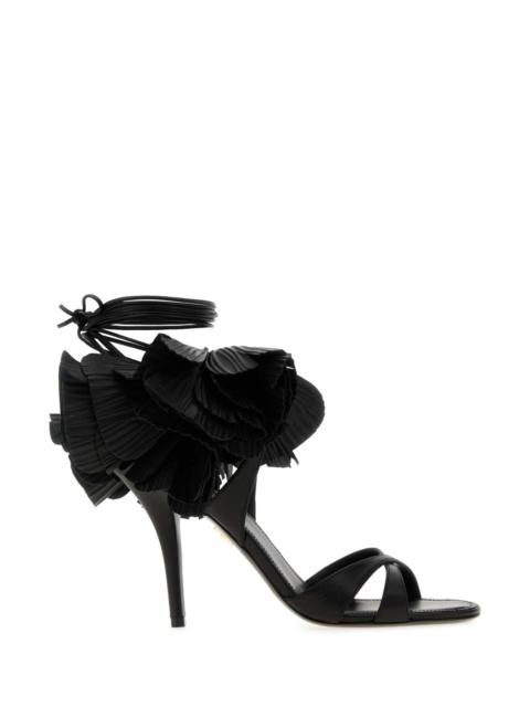 FERRAGAMO Salvatore Ferragamo Women Black Leather Estrella 95 Sandals