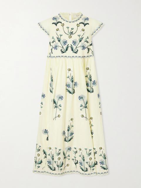 Sea Audra Embroidery Cotton Midi Dress