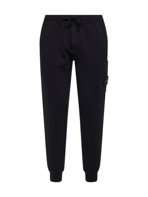 Stone Island Stone Island Men Black Organic Cotton Jogger Trousers