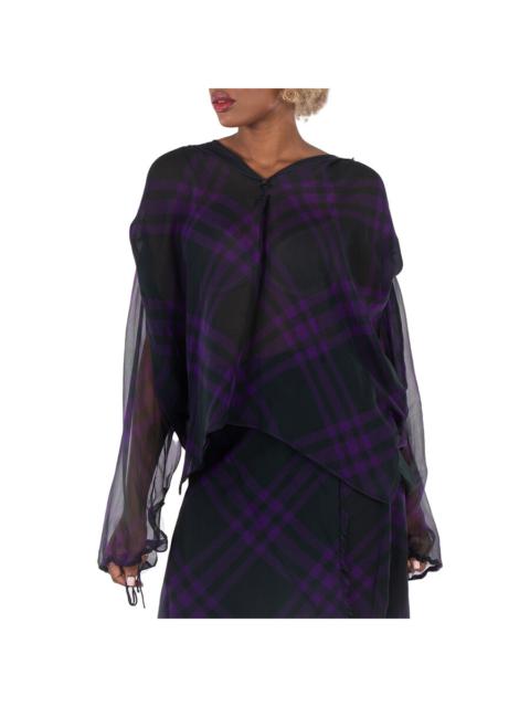 Burberry Burberry Check Pattern Silk Blouse