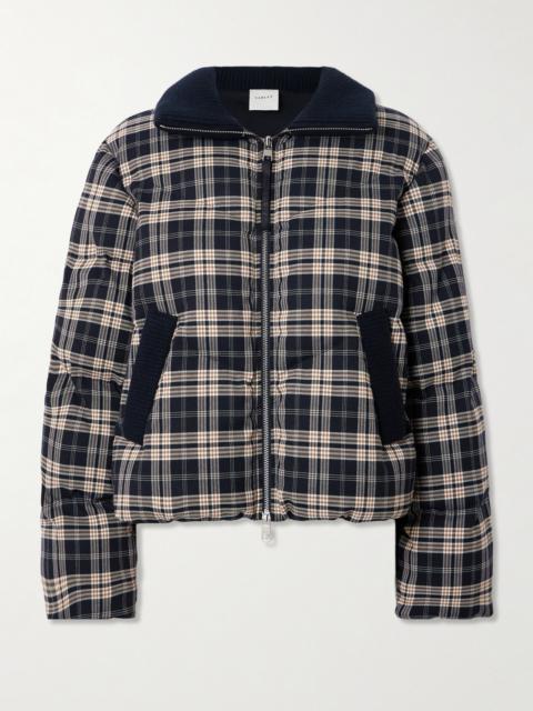 VARLEY Bryony Ribbed Knit-trimmed Quilted Checked Ski Jacket