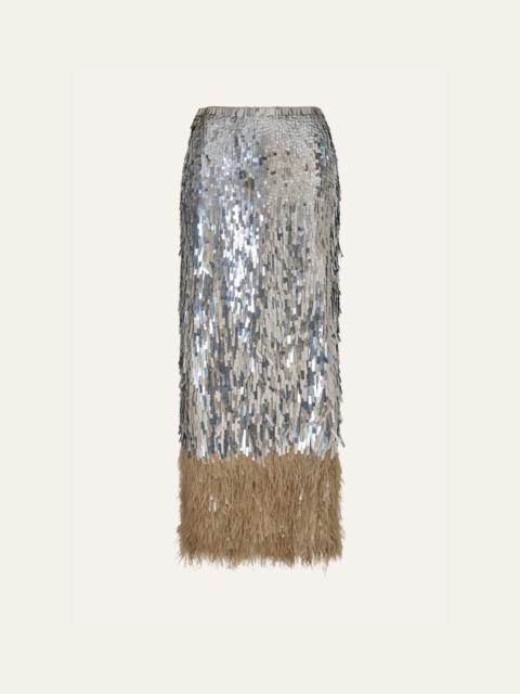 Johanna Ortiz Visually Engaging Skirt in Silver