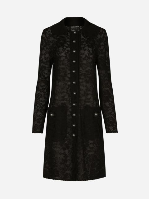 Dolce & Gabbana Lace-stitch coat