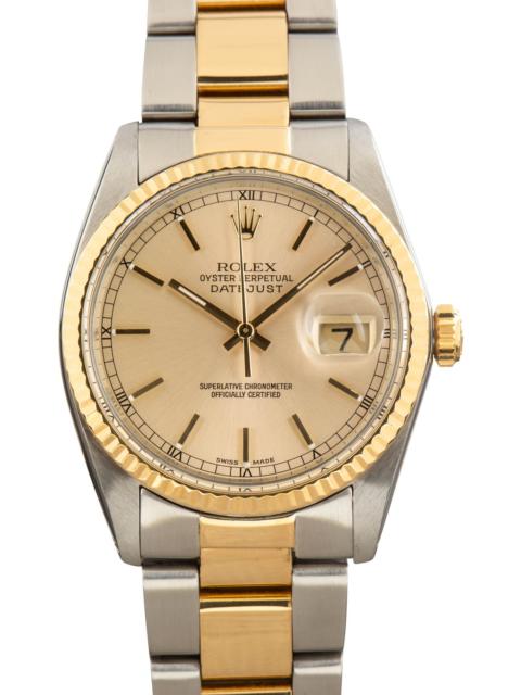 ROLEX Used Rolex Datejust Two Tone 16013 Champagne Dial