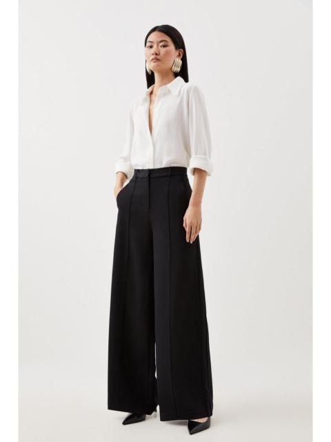 KAREN MILLEN Premium Woven Viscose Crepe Wide Leg Trouser