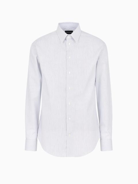 EMPORIO ARMANI No-iron striped cotton shirt