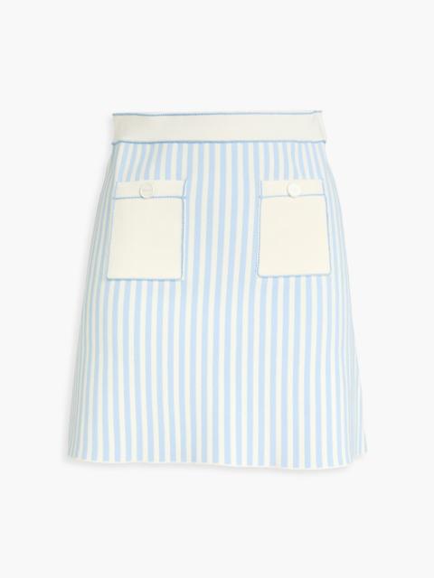 Sandro Striped stretch-knit mini skirt