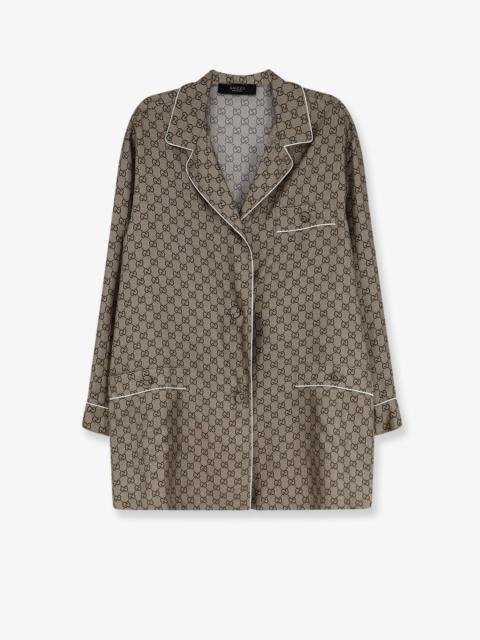 GUCCI Gucci Women Silk Shirt With Gg Print