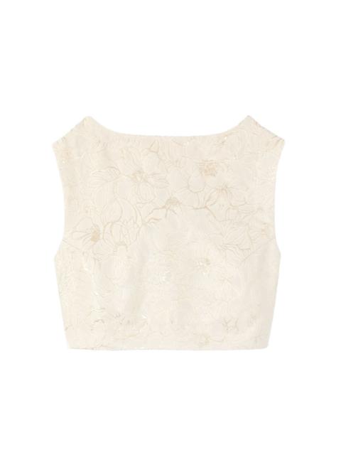 DESTREE jacquard sleeveless top
