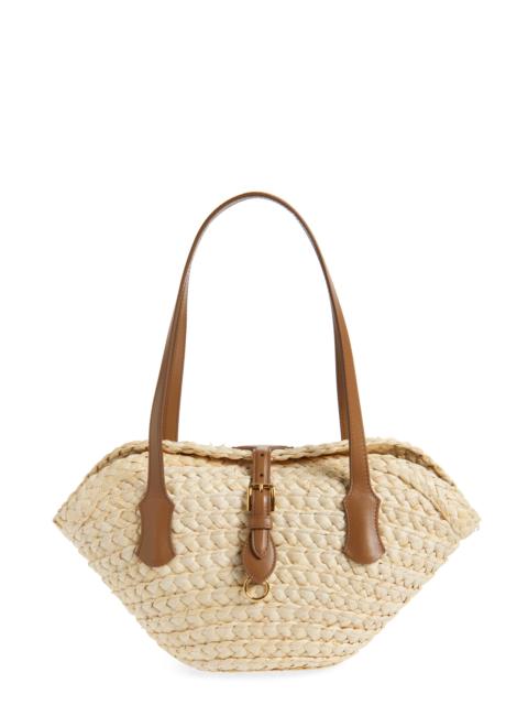 Dolce & Gabbana Dolce&Gabbana Capri Crocheted Corn Husk Tote in 8Z096 Naturale/Caramello at Nordstrom