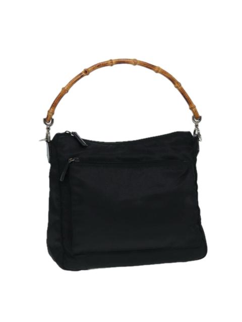 GUCCI GUCCI Bamboo Hand Bag Nylon Black Silver 000 000