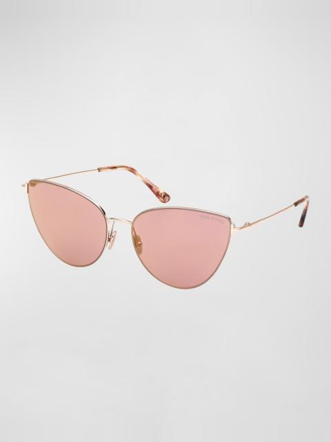 TOM FORD Anais Metal Cat-Eye Sunglasses