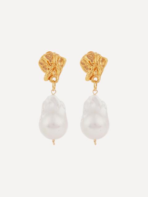 ALIGHIERI Gold-Plated The Fragment of Light Baroque Pearl Drop Earrings