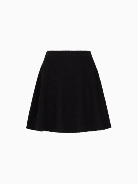 EMPORIO ARMANI Waffle-effect knit flared skirt