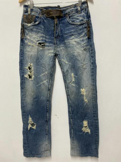 Other Designers ARMYOFNO JAPAN BRAND STUDDED DISTRESSED DENIM PANTS