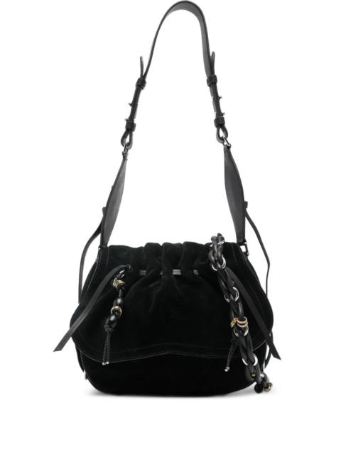Isabel Marant Bolton Suede Shoulder Bag in Black/Silver