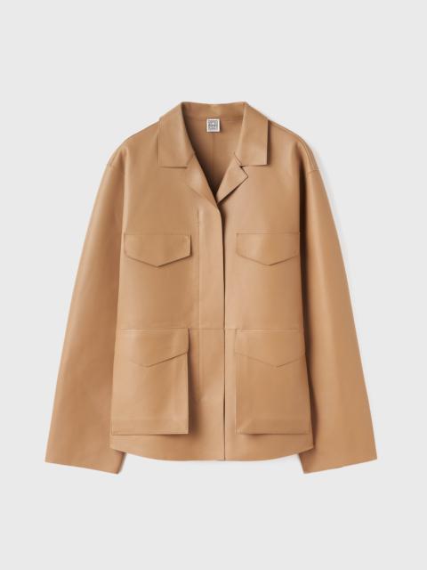 TOTEME Army leather jacket camel