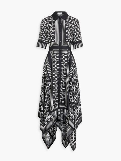 SIMKHAI Abrielle printed TENCEL™ and silk-blend maxi shirt dress