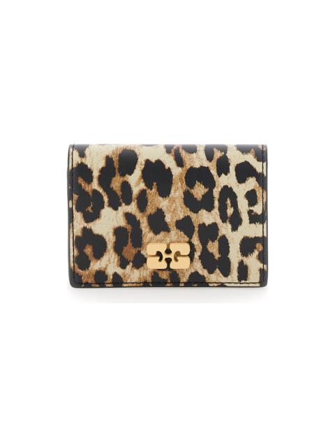 GANNI Bou Wallet In Animalier Leather