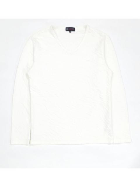 Other Designers Designer - RARE! MICHEL KLEIN WHITE ABSTRACT PATTERN ART L/SLEEVE TEE