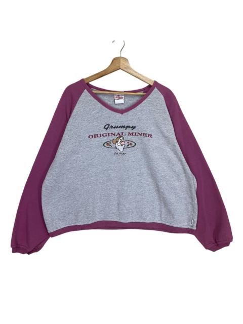 Other Designers Vintage 90s Grumpy Big Logo Vneck Cropped Sweatshirt