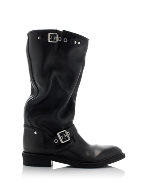 Golden Goose Biker Leather Knee Boots black
