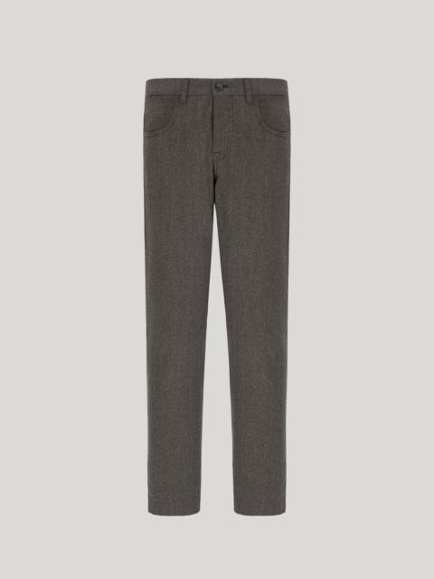 Canali TAUPE FIVE-POCKET PANTS IN IMPECCABILE WOOL FLANNEL