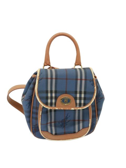 Burberry Burberry Nova Check Shoulder Bag Pvc Leather Blue