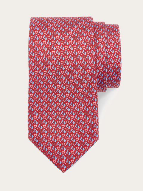 FERRAGAMO Equestrian print silk tie