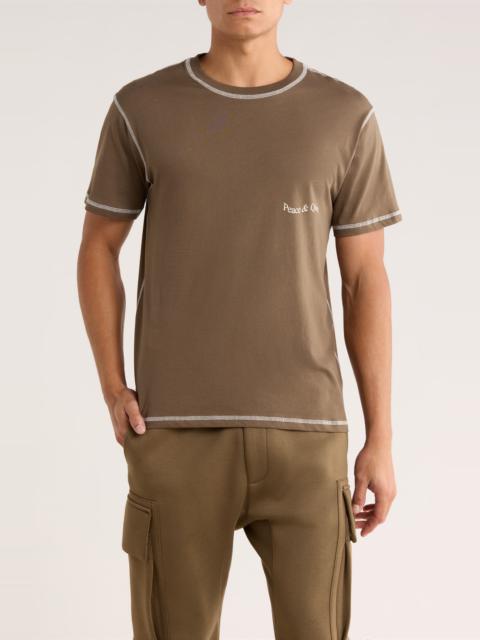 Museum of Peace & Quiet Museum of Peace & Quiet Wordmark Reverse Stitch Logo Graphic T-Shirt in Brown at Nordstrom