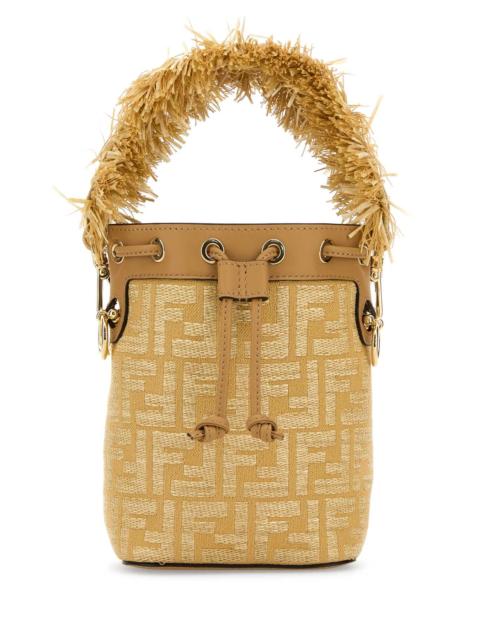 FENDI Fendi Women Embroidered Raffia Mini Mon Tresor Bucket Bag