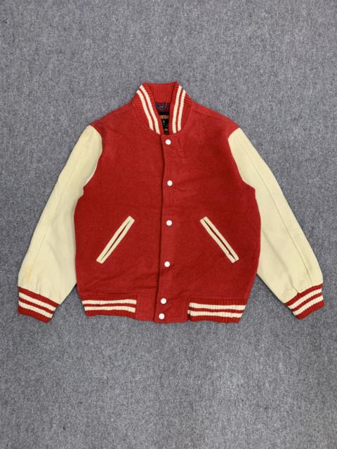Other Designers Vintage - Vintage Japanese Brand Wool Varsity Jacket Red