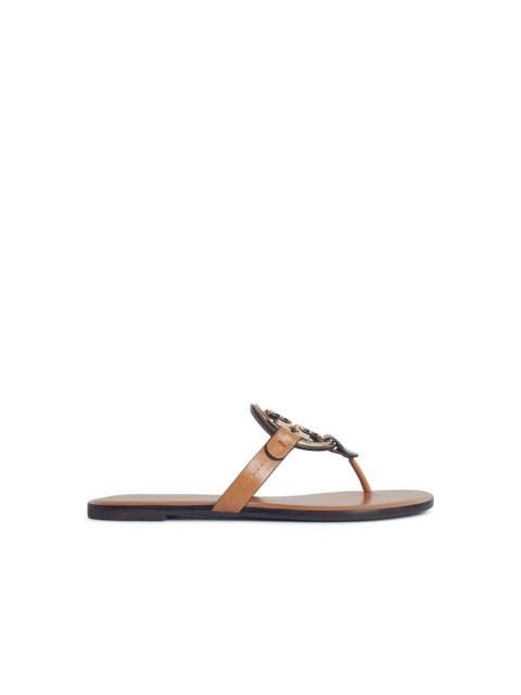 TORY BURCH Tory Burch 'MILLER' Sandals With 'PAVÉ' In Brown Leather