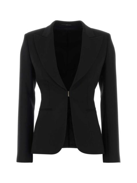 GUCCI Gucci Women Black Stretch Wool Blend Blazer
