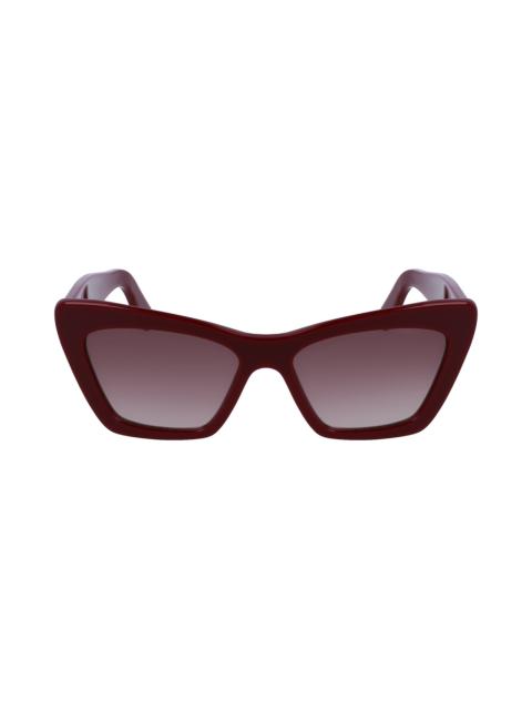FERRAGAMO 55mm Gradient Rectangular Sunglasses