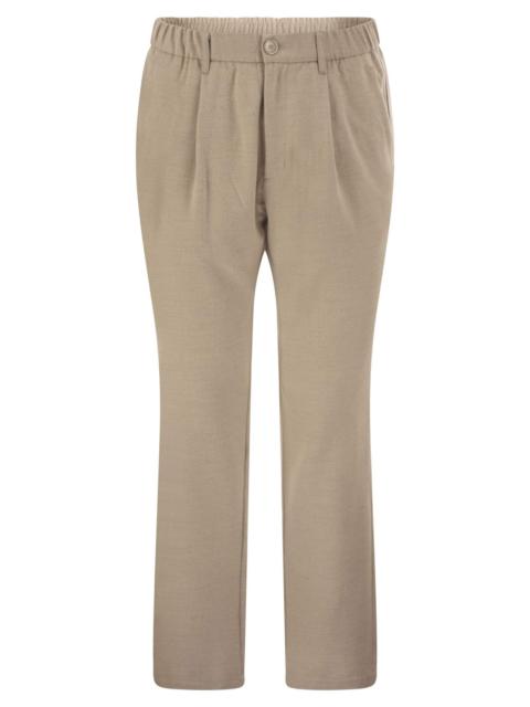 Herno Herno Men Wool And Modal-Blend Trousers With Elasticated Waist