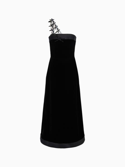 GIORGIO ARMANI VELVET BUSTIER DRESS WITH EMBROIDERY
